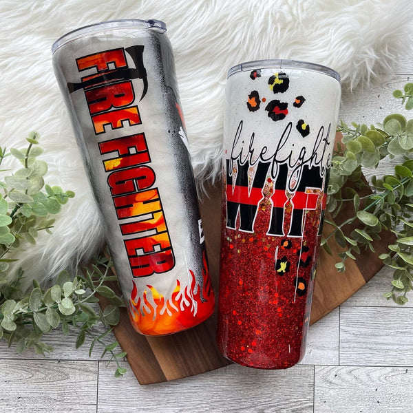 FIREFIGHTER AND FIREFIGHTER WIFE TUMBLERS